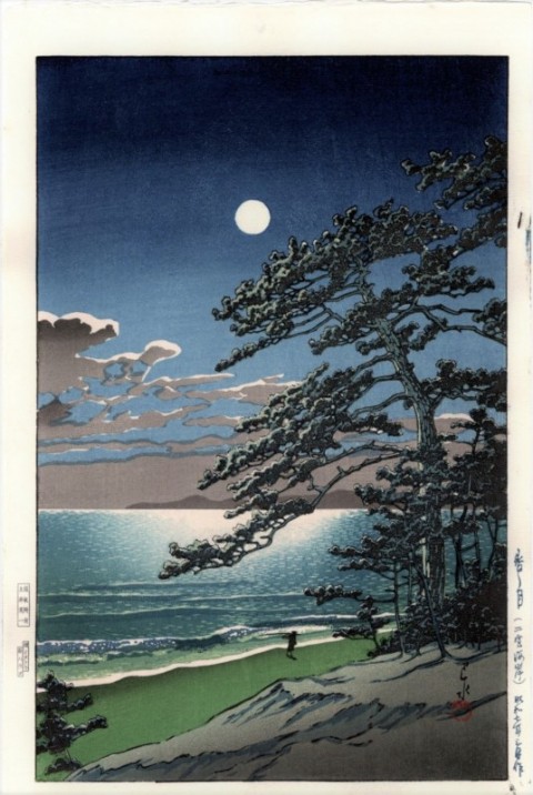 Spring moon   Seaside of Ninomiya